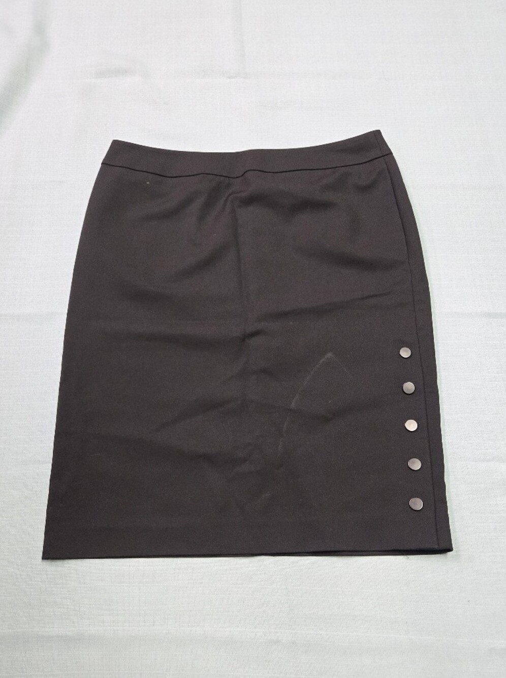 Calvin Klein Black Pencil Skirt with Button Hem